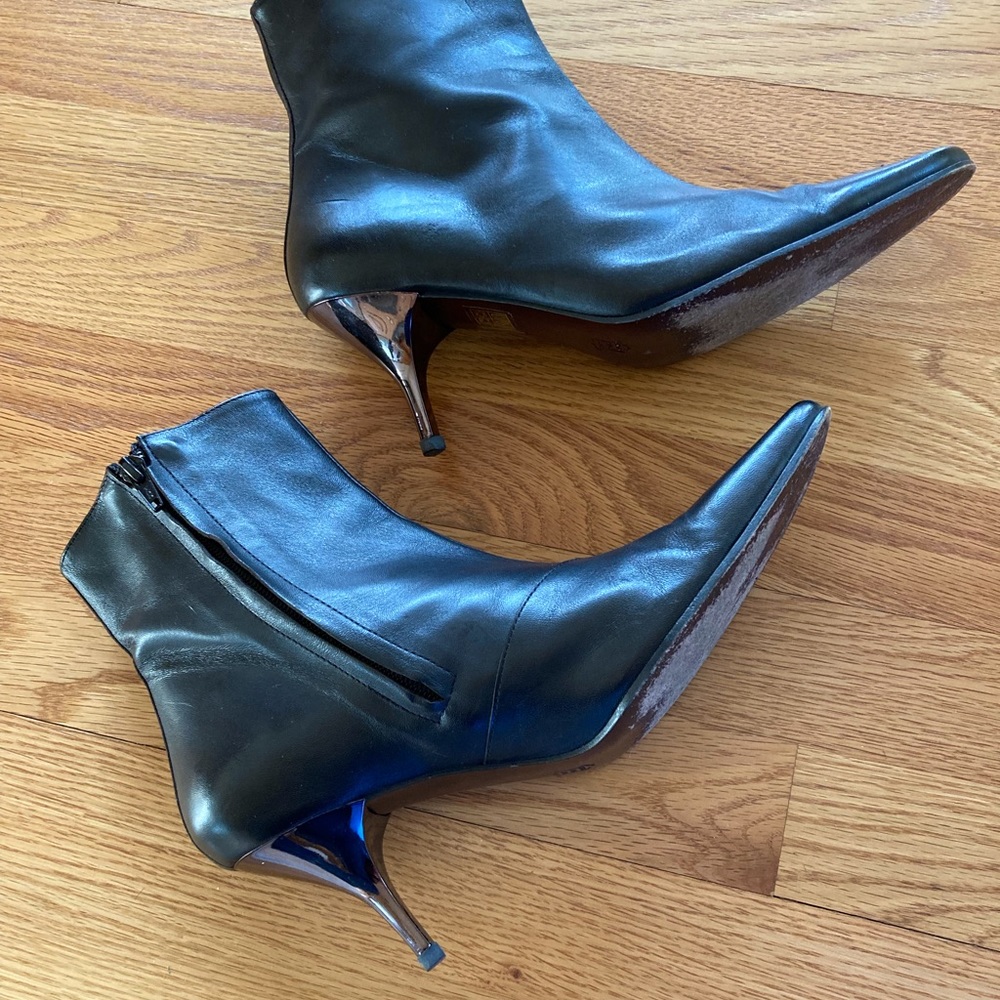 Espace steel stiletto genuine leather black bootie